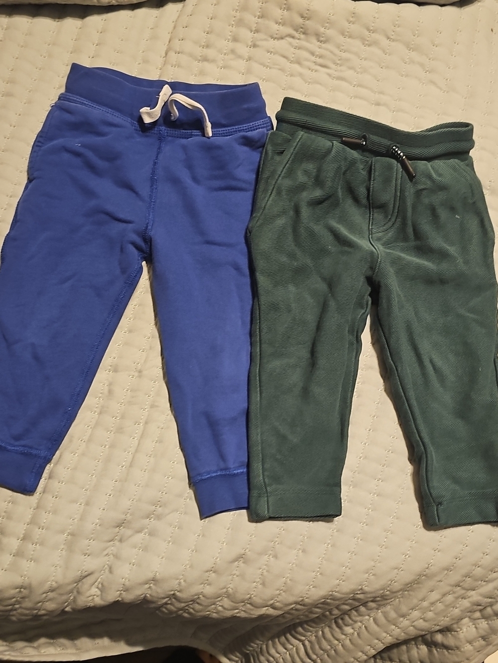 Hanna Andersson Blue  And Green Kids 2t Joggers Sweatpants 100% Cotton Boy Girl